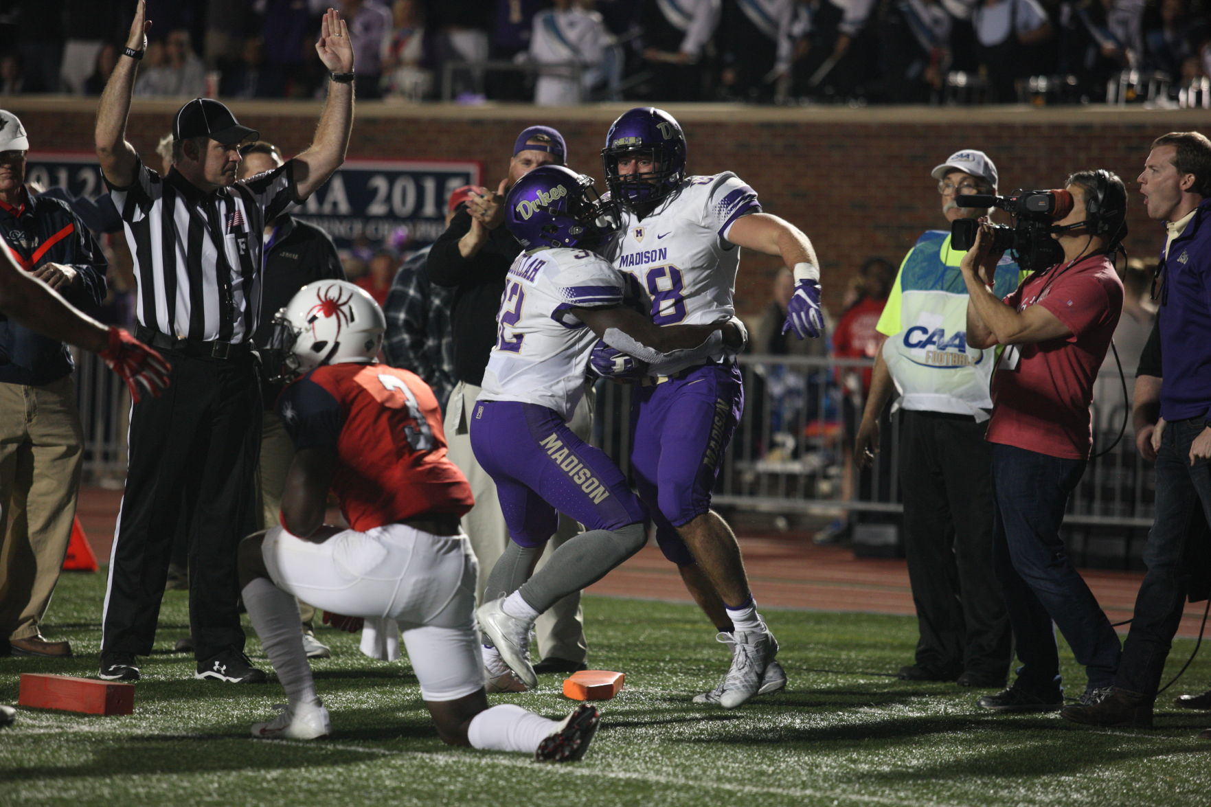 Dukes celebrate Kloosterman touchdown